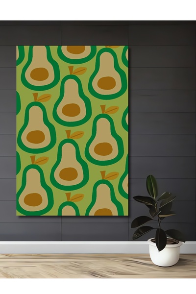 seZZeon Tablou decorativ din lemn cu aspect de ramă, cu model de avocado, pen...