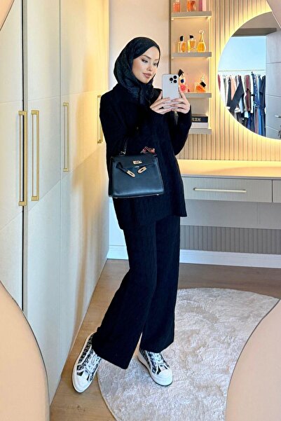 Hazamoda Belinda Braided Knitwear Set Black