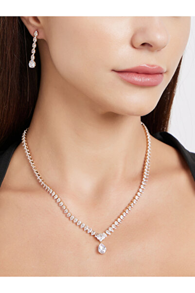 Styli Embellished Necklace and Earrings Jewelry Set