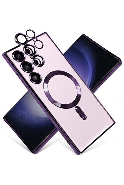 Generic جراب مغناطيسي شفاف لهاتف Samsung Galaxy S25 Ultra مع واقي لعدسة الكاميرا