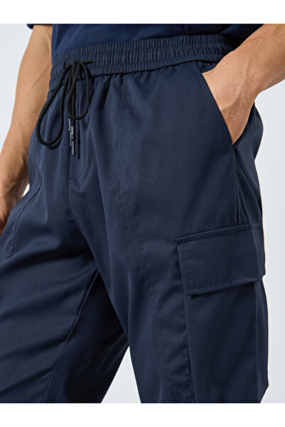 Take Two By Styli Men Navy Cargo Pants with Drawstring