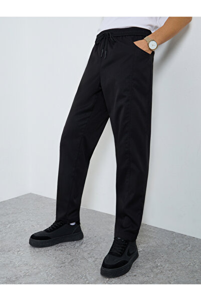 Take Two By Styli Men Solid Drawstring Waist Straight Leg Pants