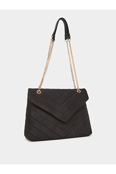 Styli Black Chevron Shoulder Bag