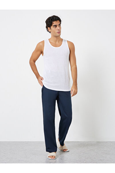 Styli Men Navy Cotton Pyjama with Zip Pocket