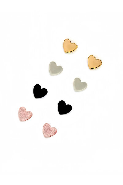 Take Two By Styli Set of 4 - Heart Shape Earrings