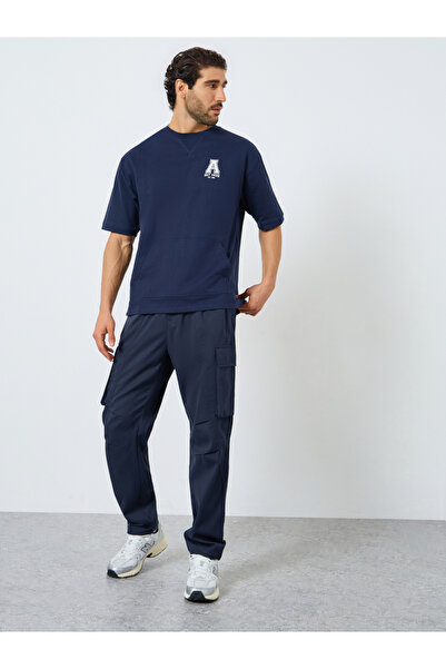 Take Two By Styli Men Navy Cargo Pants with Drawstring