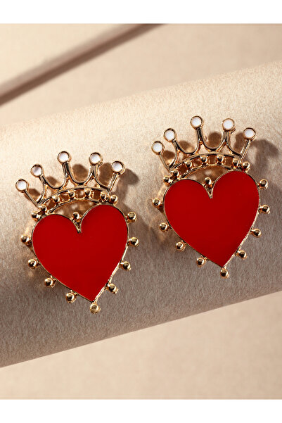 Take Two By Styli Crown and Heart Shaped Earrings