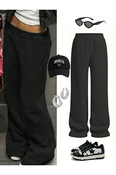 Take Two By Styli Solid Pocket Detail Elastic Waist Wide Leg Pants