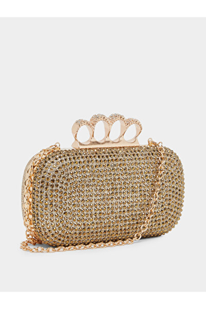 Styli Gold Embellished Clutch Bag