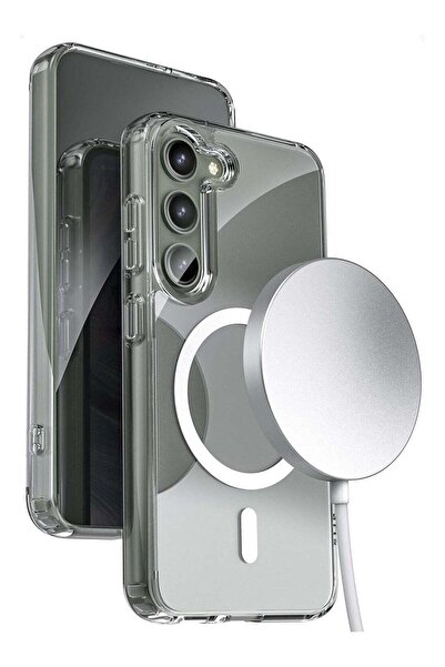 Generic جراب خلفي صلب مغناطيسي شفاف متوافق مع MagSafe لهاتف Samsung Galaxy S2...