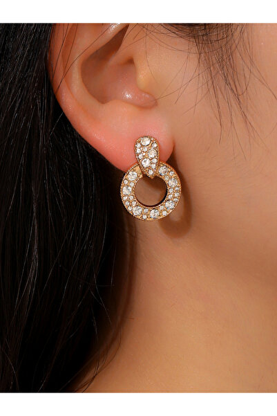 Take Two By Styli Hoop Drop Rhinestone Earrings