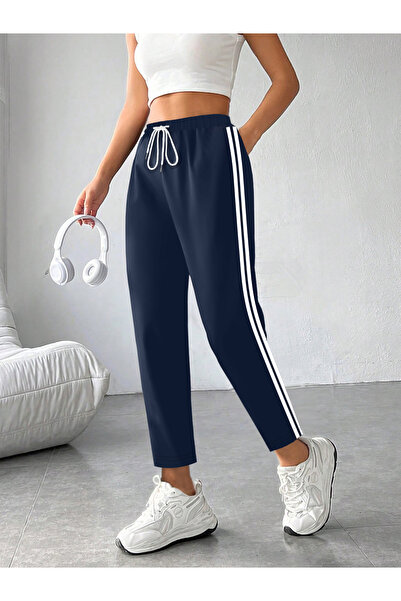 Take Two By Styli Women's Checked Drawstring Waist Pocket Detail Chino