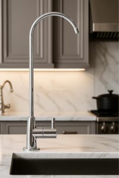 STOREMAX Arıtma Musluğu, Paslanmaz Çelik, 26 cm, Boyun, Tek Kollu, Krom Kapla...