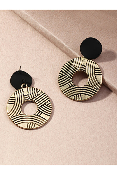 Take Two By Styli Textured Round Hoop Drop Earrings