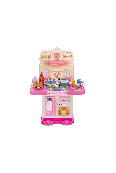 Toysea Mini Kitchen Play Set with Sound & Light, Pretend Cooking Toy with Utensils
