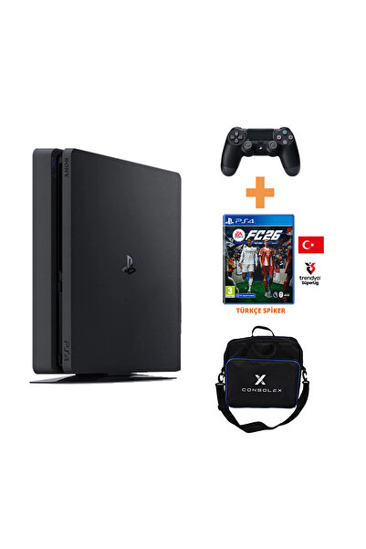 Sony PlayStation 4 Slim 500GB + FC 26 Disk Oyun + 1 Adet V2 Kol + ConsoleX Çanta – PS4 (Yenilenmiş)