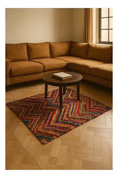 Generic Handmade Indian taffeta rug – multi-colored cotton blend
