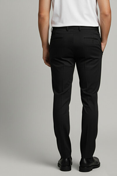 Bürke Ανδρικό υφασμάτινο παντελόνι σε μαύρο χρώμα καλής ποιότητας
