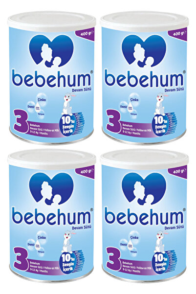 bebehum Teneke 3 Devam Sütü 400 gr 9-12 Ay x4 Adet