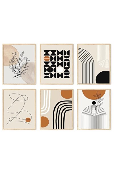 Emoda home Trove مطبوعات فنية جدارية تجريدية من طراز بوهو، مكونة من 6 قطع (20...
