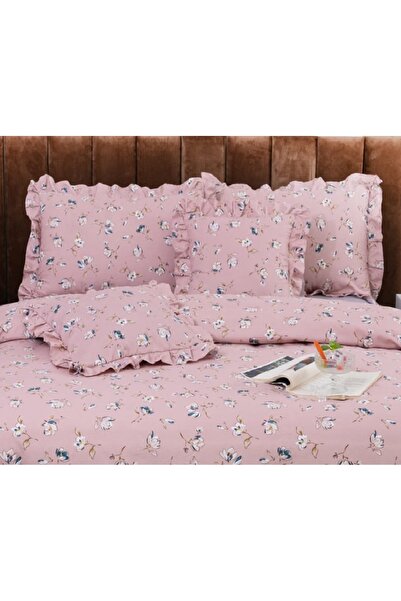 CHIRASO Ruffled Bedding Set, ELASTIC Sheet 180x200cm, Duvet Cover 200x230, 4 Pillowcases 52x75