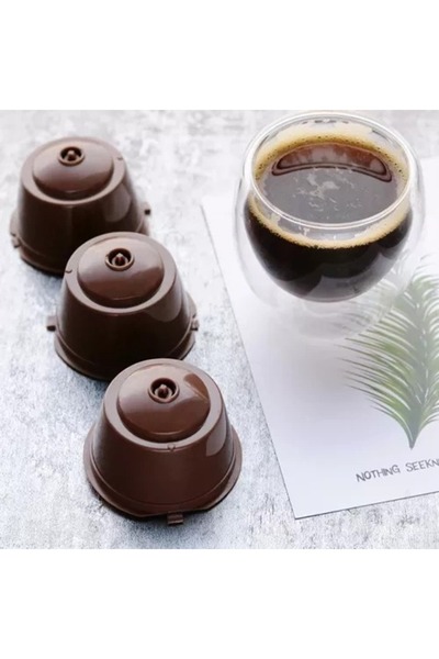 Selgot Set of 6 Reusable Coffee Capsules, Plastic, Size 5.5 x 3 cm