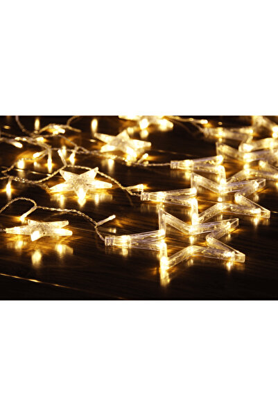 DacEnergy Christmas installation, 138 warm white LEDs, 12 stars on 2 rows, 2.4 m, 3....