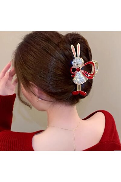 GÜLPEŞE Large Size Red Rabbit Metal Latch Buckle