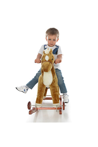 RCO Wooden Rocking Horse with Sounds, Plush, Brown, RCO® WJ5810B