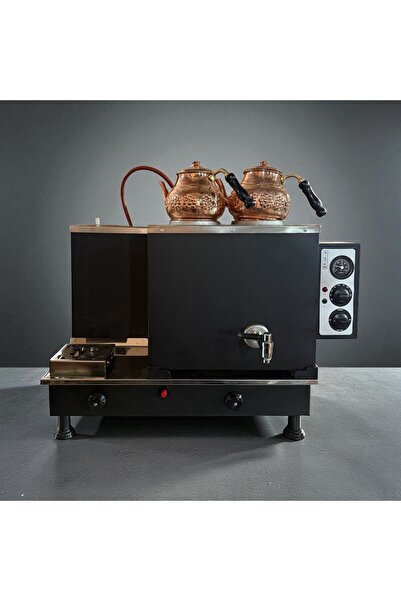 Copper Atelier Painted Electric and Natural Gas First-Class Tea Boiler with 2 Teapots, 25 Lt Capacity
