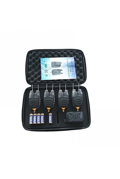 wind blade Bazar Pescuit Set 4 avertizori cu stație 4 culori si geantă protecție