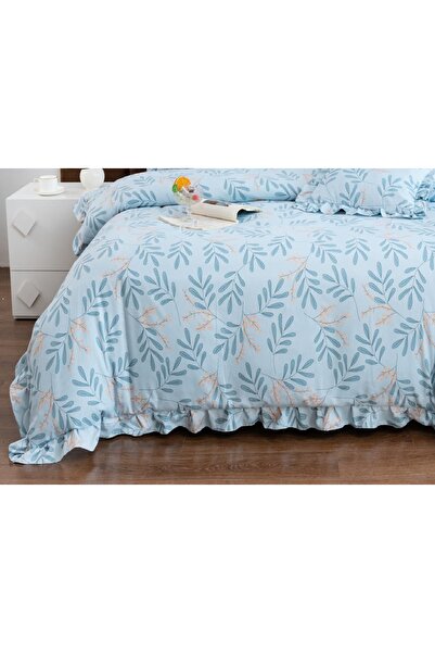 CHIRASO Ruffled Bedding Set, ELASTIC Sheet 180x200cm, Duvet Cover 200x230, 4 Pillowcases 52x75