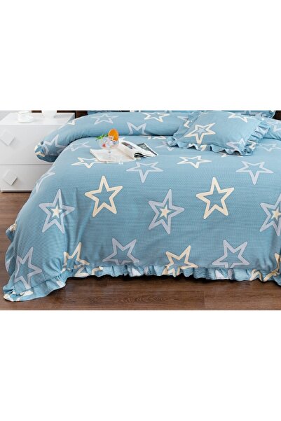 CHIRASO Ruffled Bedding Set, ELASTIC Sheet 180x200cm, Duvet Cover 200x230, 4 Pillowcases 52x75