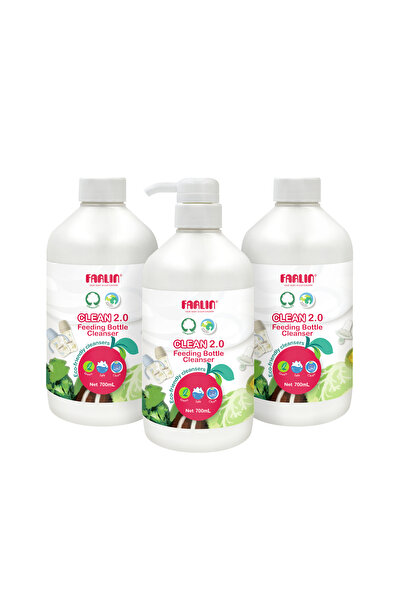 FARLİN منظف سائل لغسيل الأطفال/دورة الطعام 700 مل (عبوة 2+1) - طبيعي، مضاد لل...