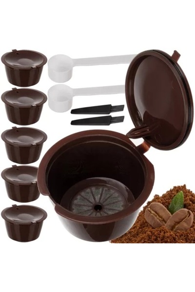 Selgot Set of 6 Reusable Coffee Capsules, Plastic, Size 5.5 x 3 cm