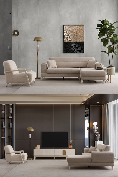 Eymense Tirilye Köşe Koltuk Takımı + Berjer