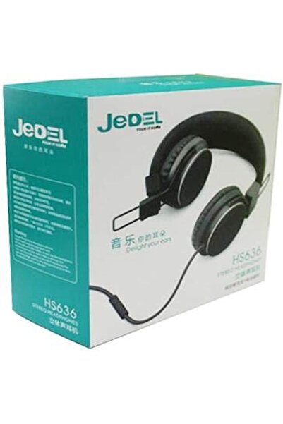 jedel سماعات رأس HS-636 فوق الأذن - سوداء، سلكية