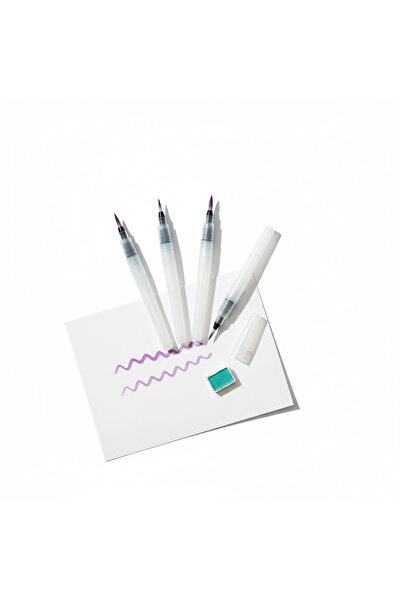 ART Su Hazneli Sulu Boya Fırça Seti 3'Lü Set, Kaligrafi Hat Fırça Seti