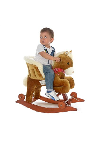 RCO Rocking horse with backrest, wheels and sounds RCO®, Brown, WJ5811C