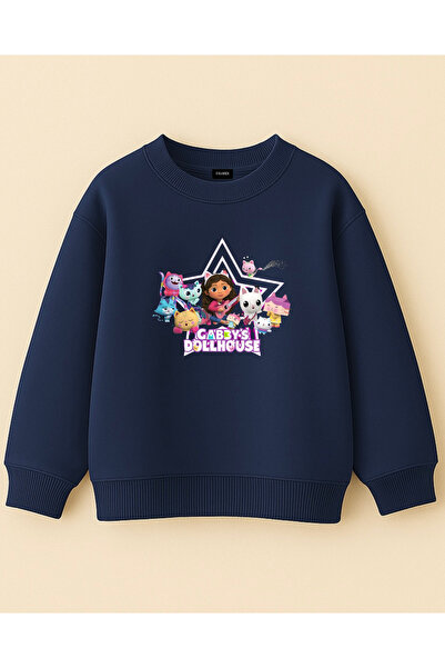 fasardi Gabby's Dollhouse / Gabby's Dream House Printed Oversized Girls' Long Sleeve Sweatshirt Without Cardigan