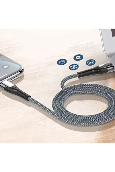 LDNIO USB-C to Lightning 2m Grey Cable 30W LC112