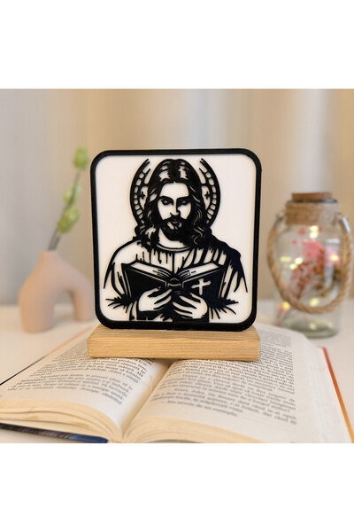 DECORADI Decoratiune religioasa Iisus Hristos, -friendly, Baza din Lemn , Mod...