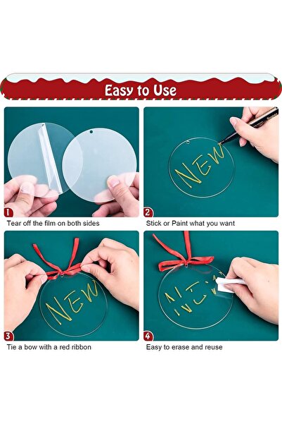 Generic 3 inch Clear Acrylic Ornaments for Crafts - 22 pcs