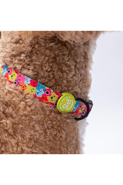 Pawstar Monsters Monster Pattern Dog Collar Adjustable Dog Collar m Size (32-48cm Neck Circumference)
