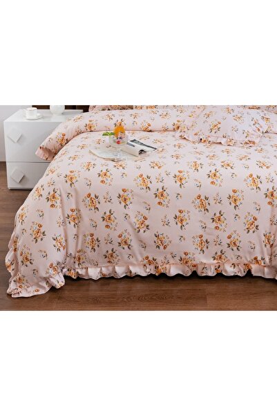 CHIRASO Ruffled Bedding Set, ELASTIC Sheet 180x200cm, Duvet Cover 200x230, 4 Pillowcases 52x75
