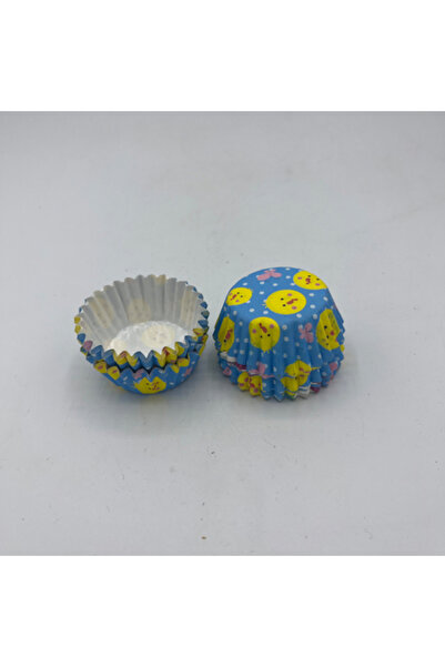 ticariks Mavi sarı civciv desen mini cupcake kalıbı adet 20