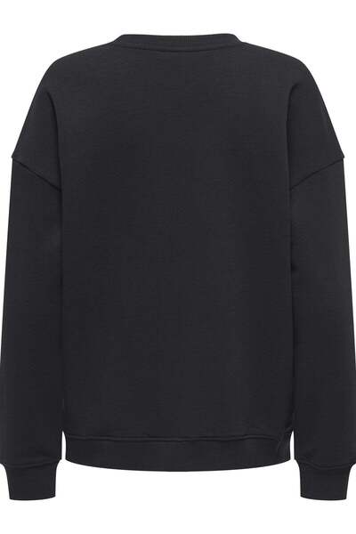 ONLY Women's / Girls' Black Sweatshirt Model Code: (15358805) Onllucca L/S O-Neck Detail Cs Swt