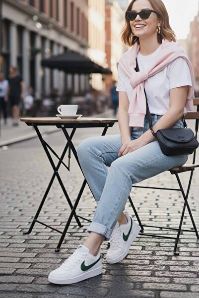 Nike Kadın Günlük Spor Ayakkabı Beyaz-Yeşil