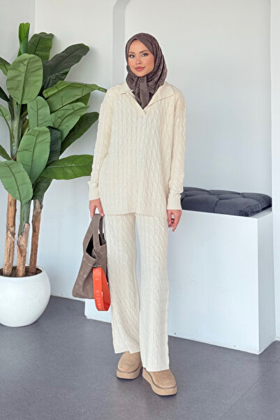 Şulemoda Giyim Σετ πουκάμισο με γιακά Belinda Μπεζ