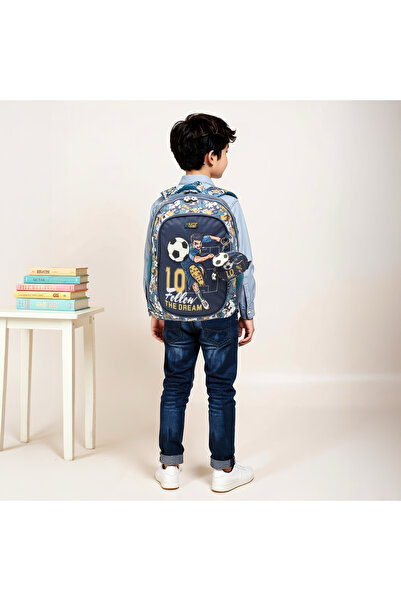 MUST Football Print School Backpack with Adjustable Shoulder Straps - 32x18x43 cms